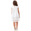 Grace Karin Crianças Crianças Meninas Cap Sleeve Redonda Redonda White Lace Flower Girl Dress CL010443-1